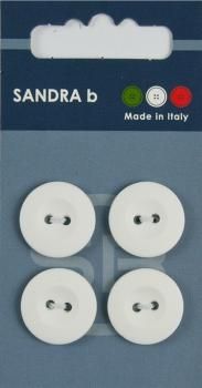 Пуговицы SANDRA 18 мм пластик 4 шт CARD015 белый